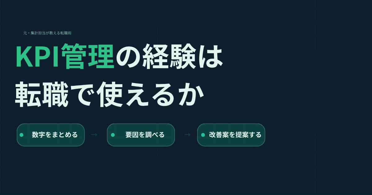 KPI管理の経験は転職で使えるか